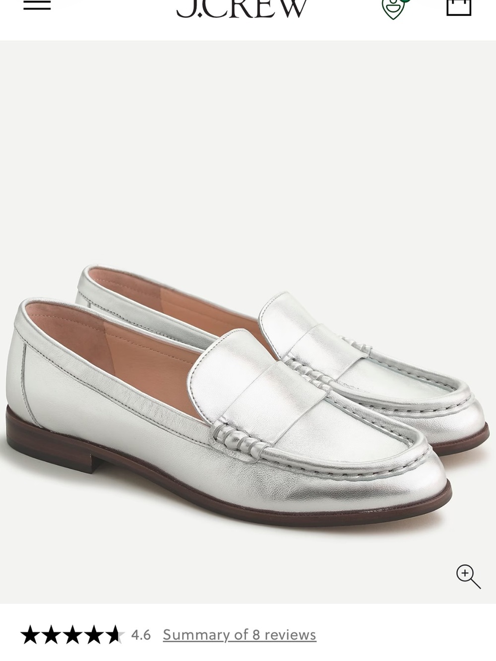 Leather penny loafers in silver - Picture 8 of 10